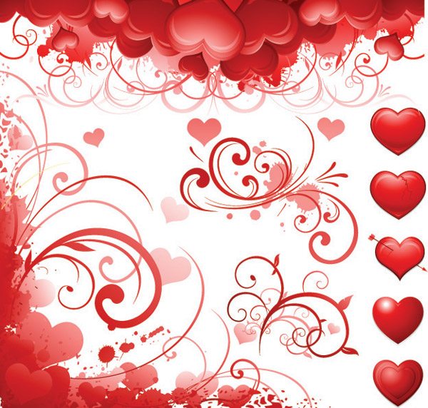 free vector Practical elements of vector 3 valentine day